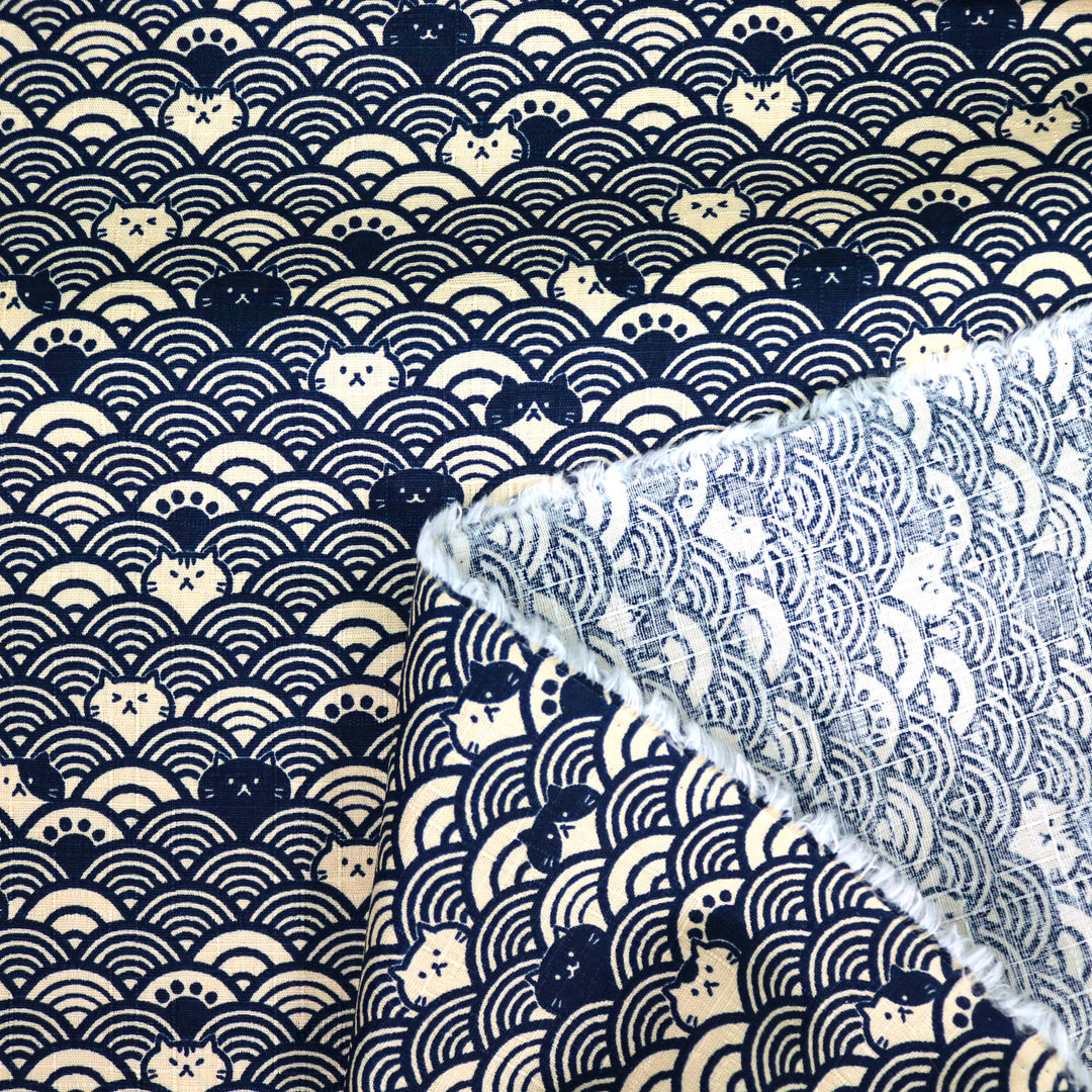 Seigaha to Neko - Dunkelblau