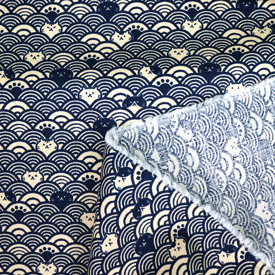 Seigaha to Neko - Dunkelblau