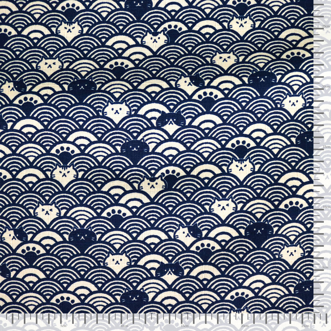 Seigaha to Neko - Dunkelblau