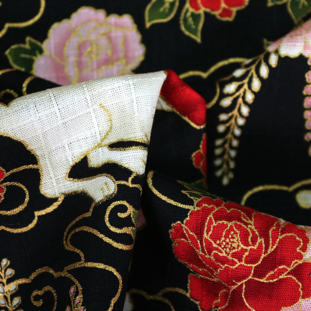 Kitsune & Chrysanthemen - Schwarz