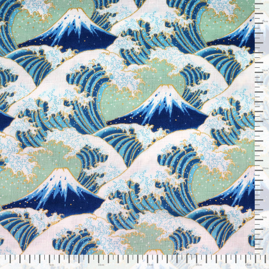 Mt.Fuji & Wellen - Blau