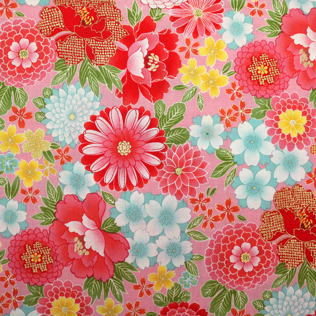 Pfingstrosen, Chrysanthemen & Kirschblüten - Rosa