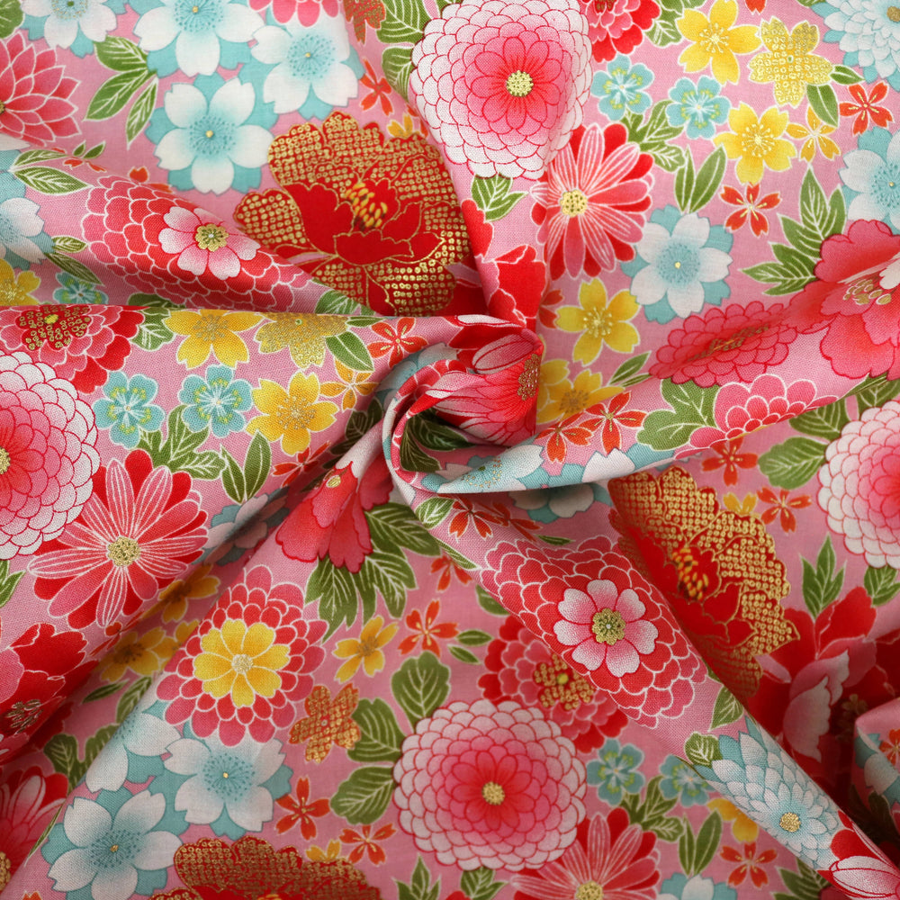 Pfingstrosen, Chrysanthemen & Kirschblüten - Rosa