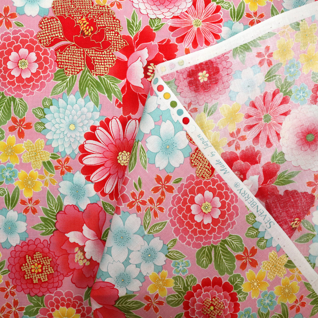 Pfingstrosen, Chrysanthemen & Kirschblüten - Rosa