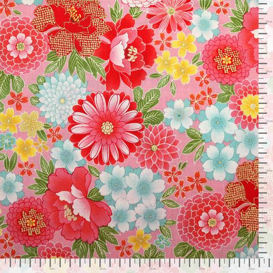 Pfingstrosen, Chrysanthemen & Kirschblüten - Rosa