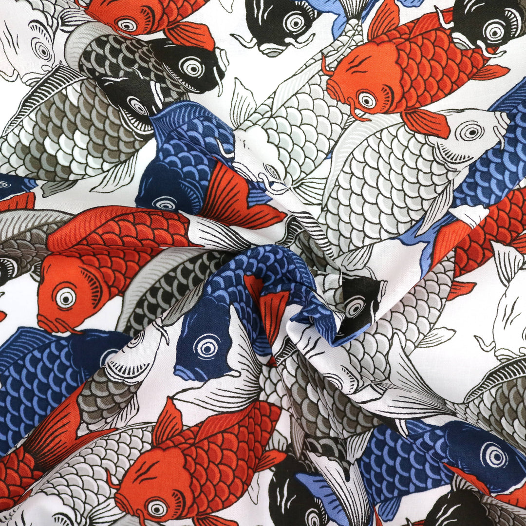 Tanz der Koi Karpfen - Weiß Blau