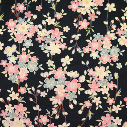 Vintage Kirschblüten - Schwarz