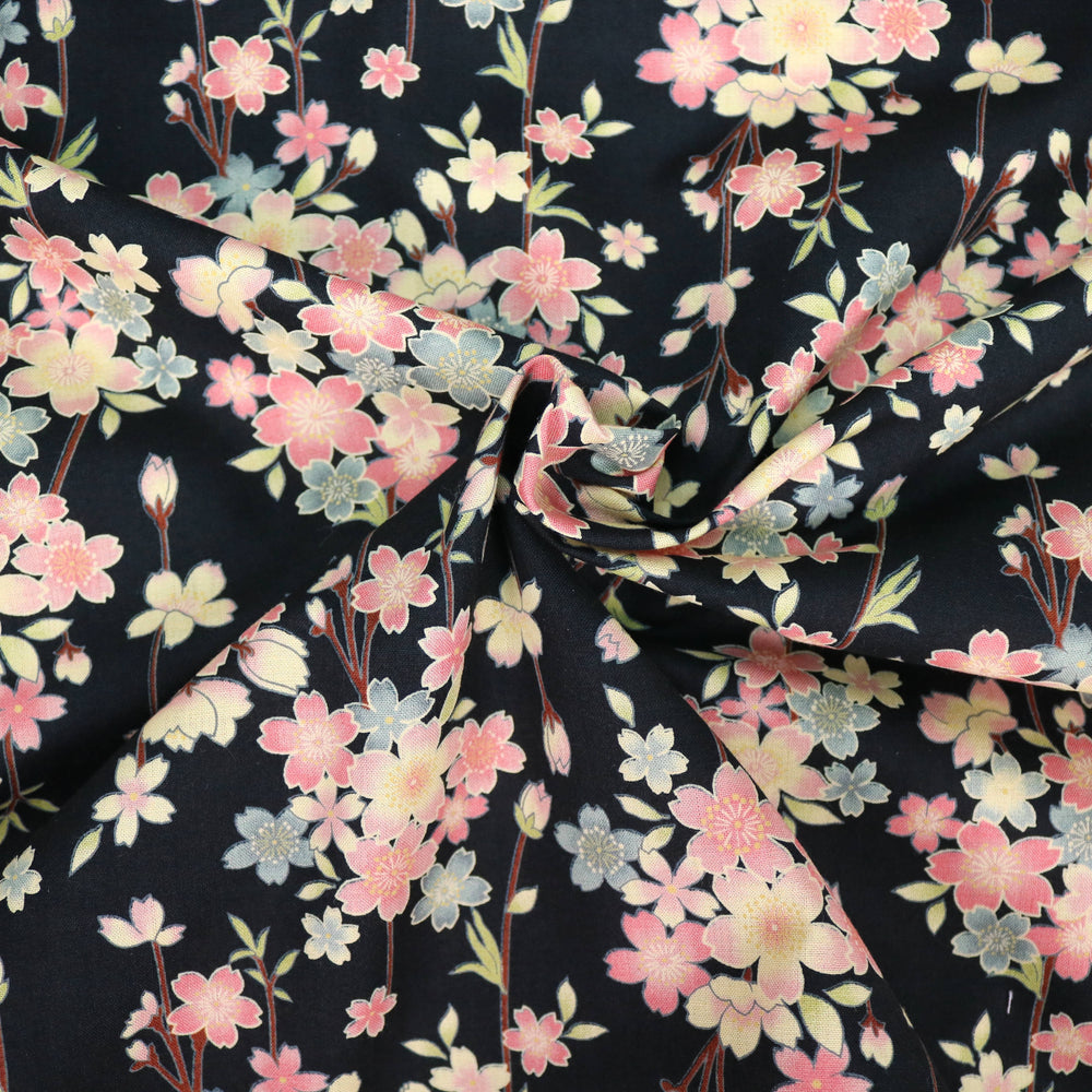 Vintage Kirschblüten - Schwarz