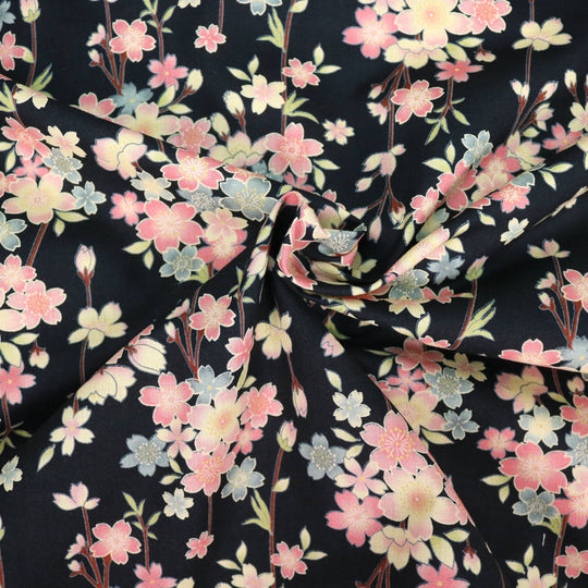 Vintage Kirschblüten - Schwarz