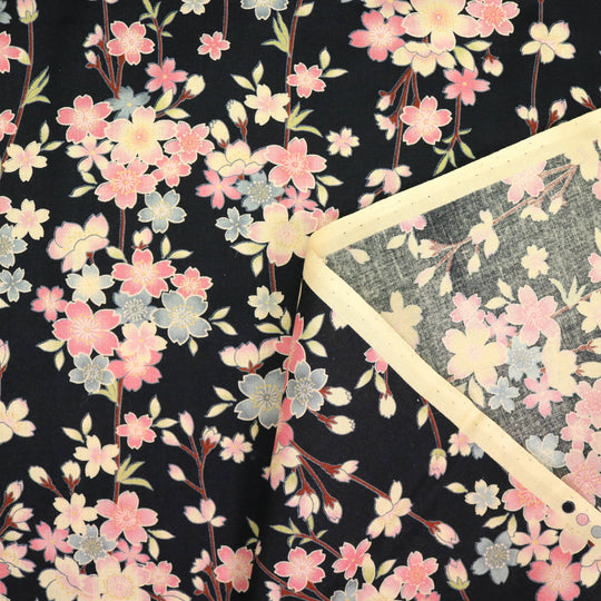 Vintage Kirschblüten - Schwarz