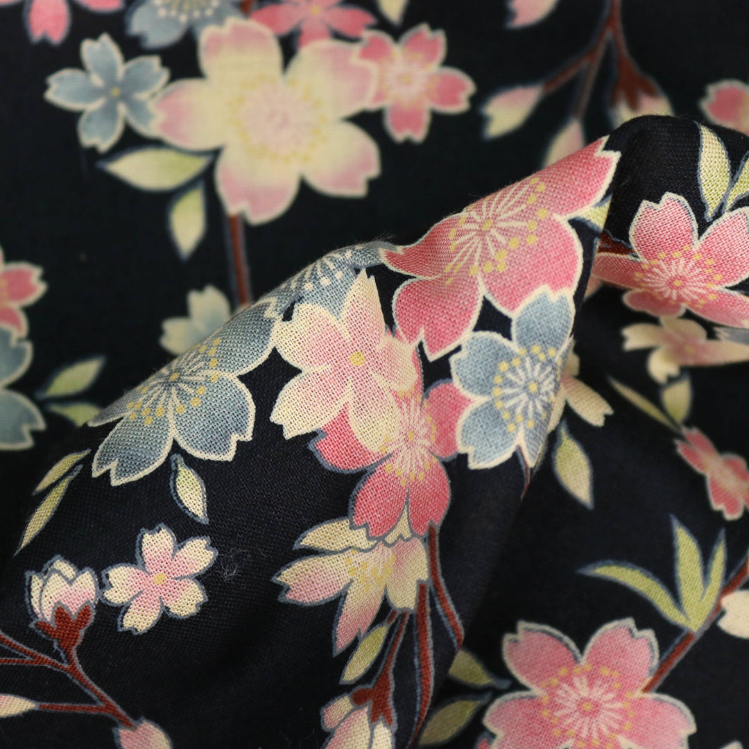 Vintage Kirschblüten - Schwarz