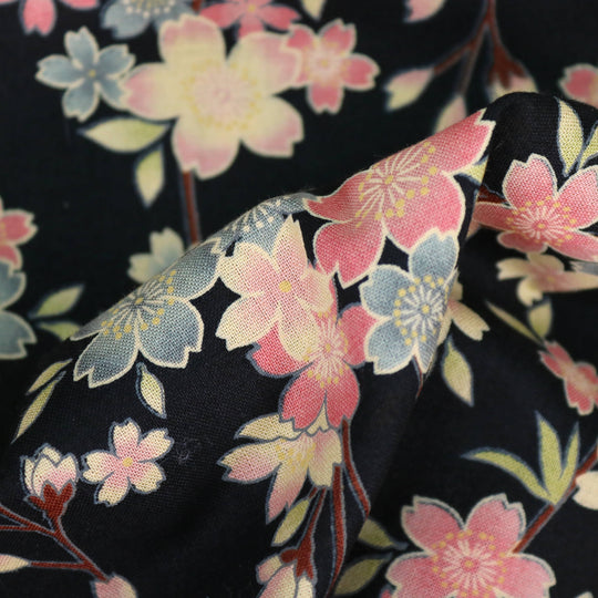 Vintage Kirschblüten - Schwarz