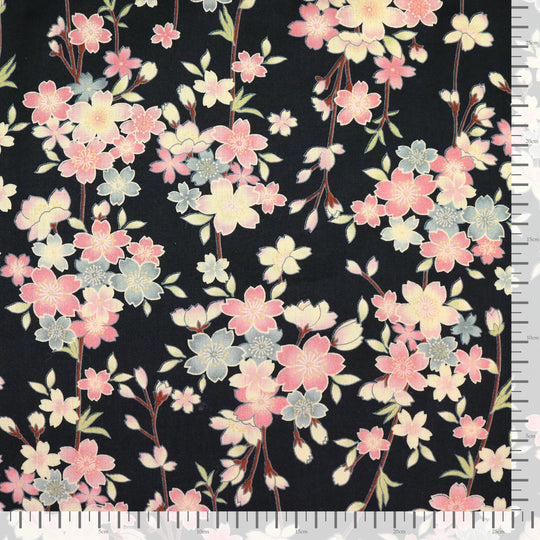 Vintage Kirschblüten - Schwarz