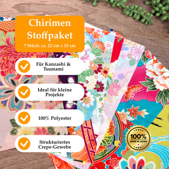 Chirimen Stoffpaket – Floral