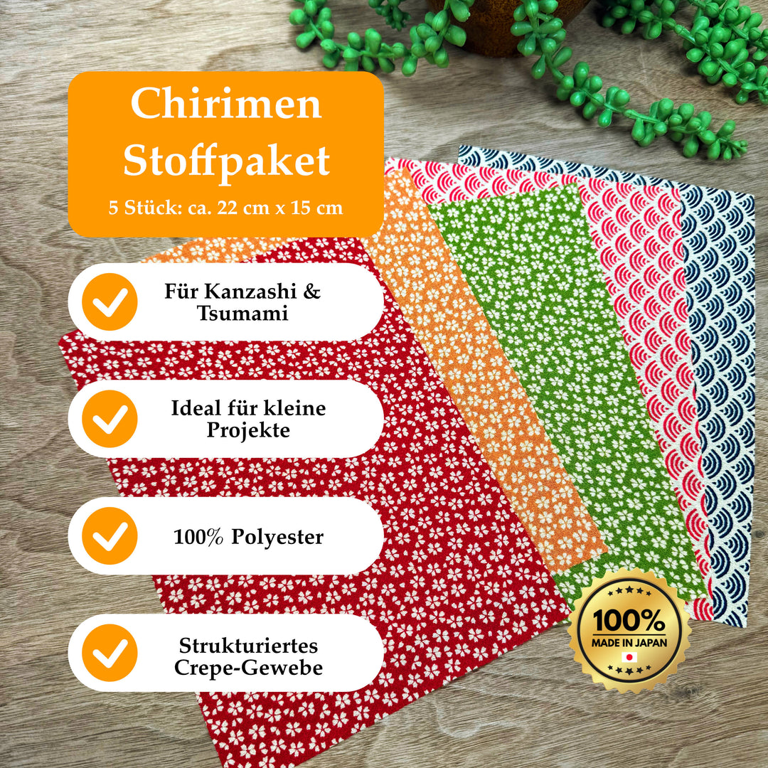 Chirimen Stoffpaket – Traditionell Nr. 01