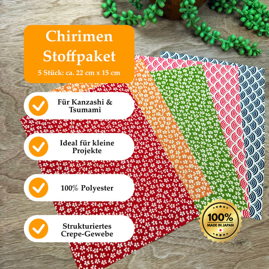 Chirimen Stoffpaket – Traditionell Nr. 01