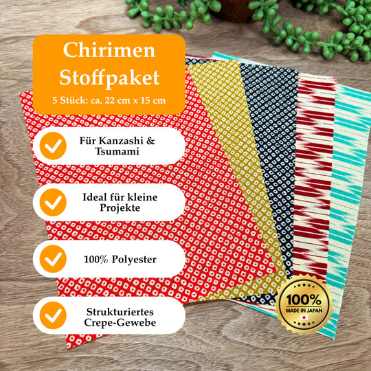 Chirimen Stoffpaket – Traditionell Nr. 02