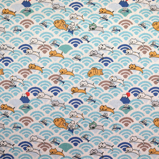 Seigaha to Neko - Hellblau