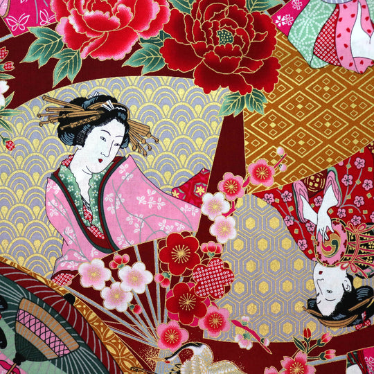 Geishas & Chrysanthemen - Rot