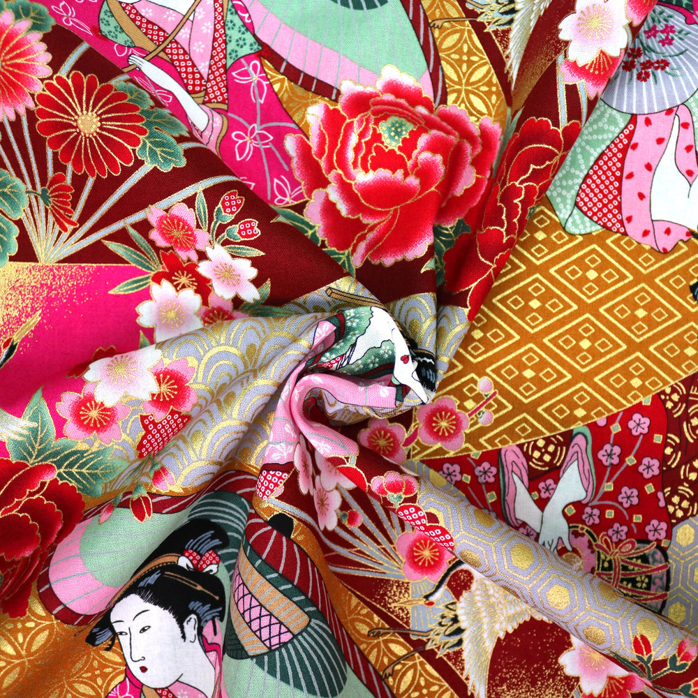 Geishas & Chrysanthemen - Rot