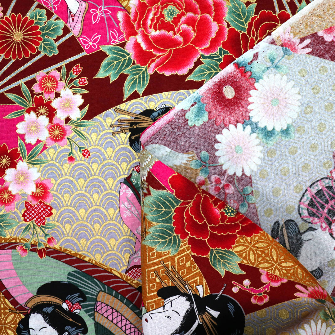 Geishas & Chrysanthemen - Rot