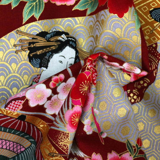 Geishas & Chrysanthemen - Rot