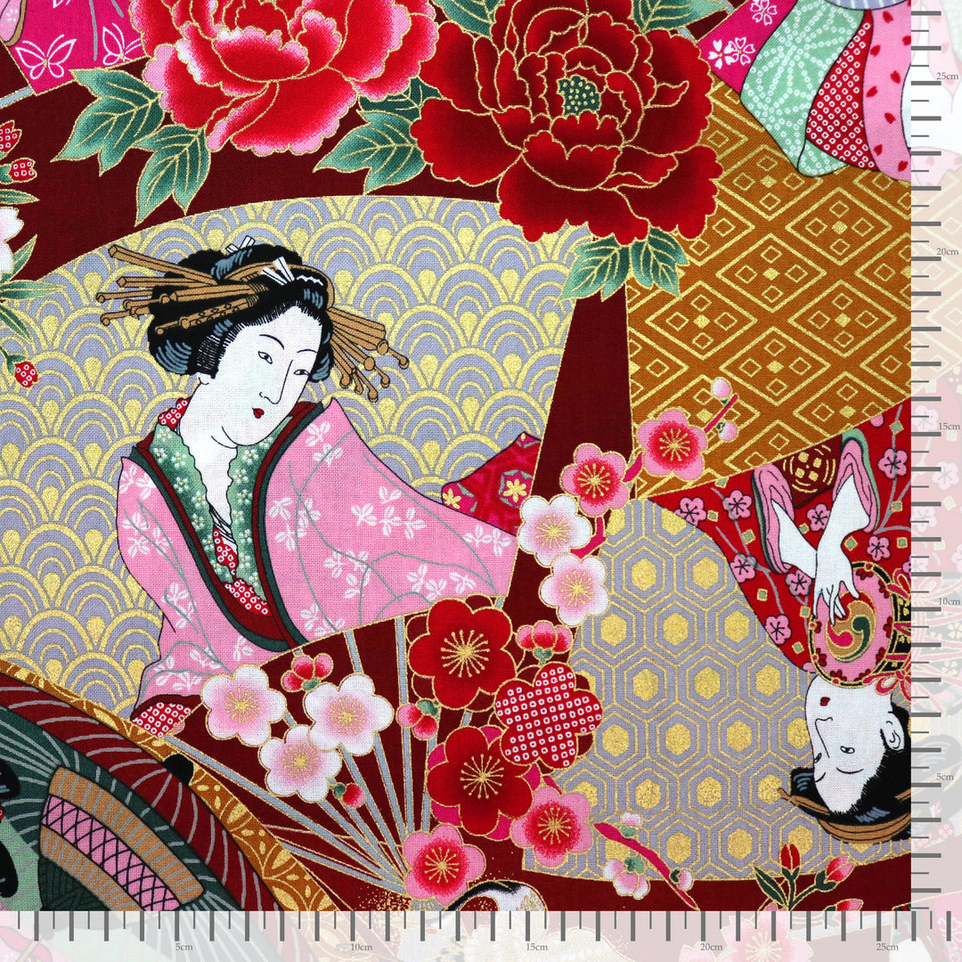 Geishas & Chrysanthemen - Rot