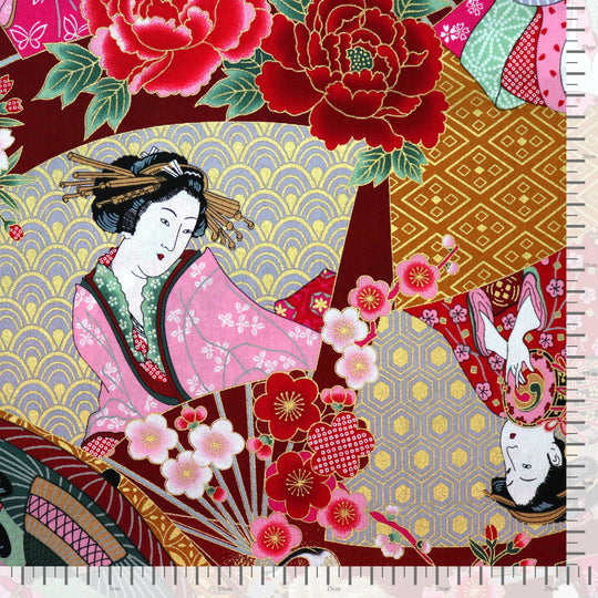 Geishas & Chrysanthemen - Rot