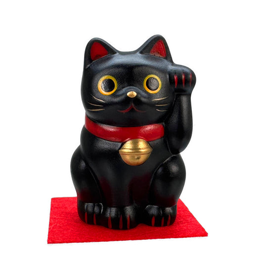 Glücksbringer Winkekatze - Schwarz - 7,5cm