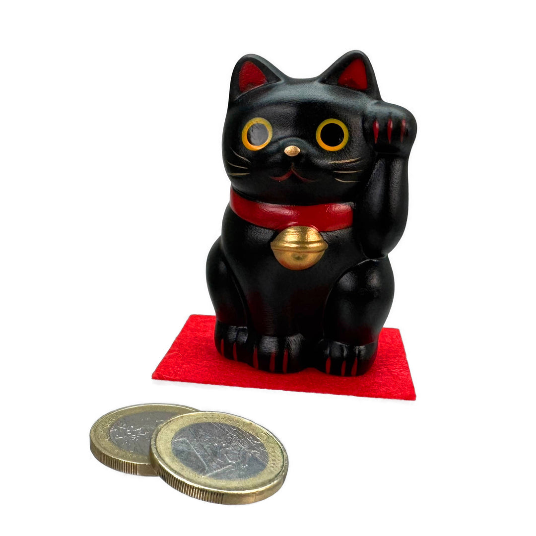 Glücksbringer Winkekatze - Schwarz - 7,5cm
