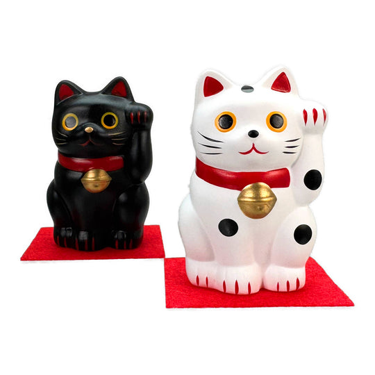Glücksbringer Winkekatze - Schwarz - 7,5cm