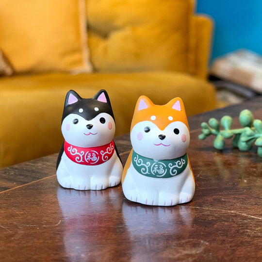 Glücksbringer Shiba Inu - Braun/Schwarz - 4,5cm