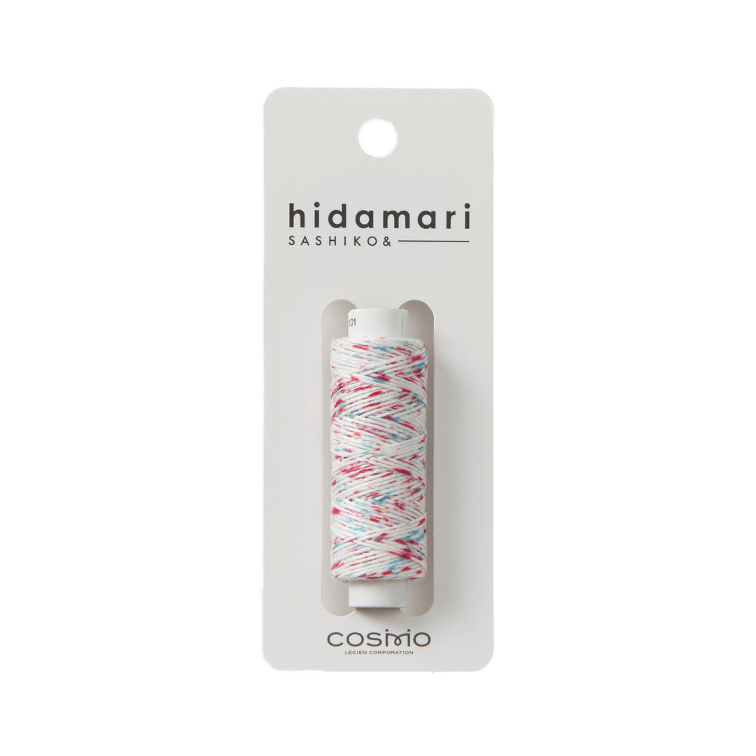Hidamari Sashiko Garn - Kasuri - 101 rot türkis