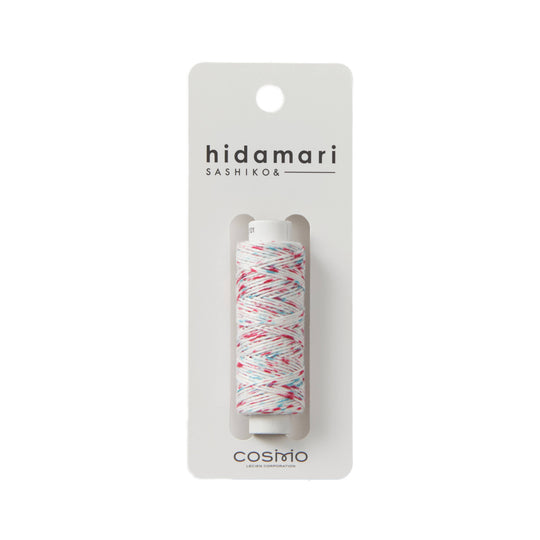 Hidamari Sashiko Garn - Kasuri - 101 rot türkis