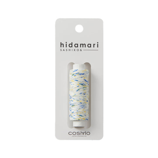 Hidamari Sashiko Garn - Kasuri - 105 blau gelb