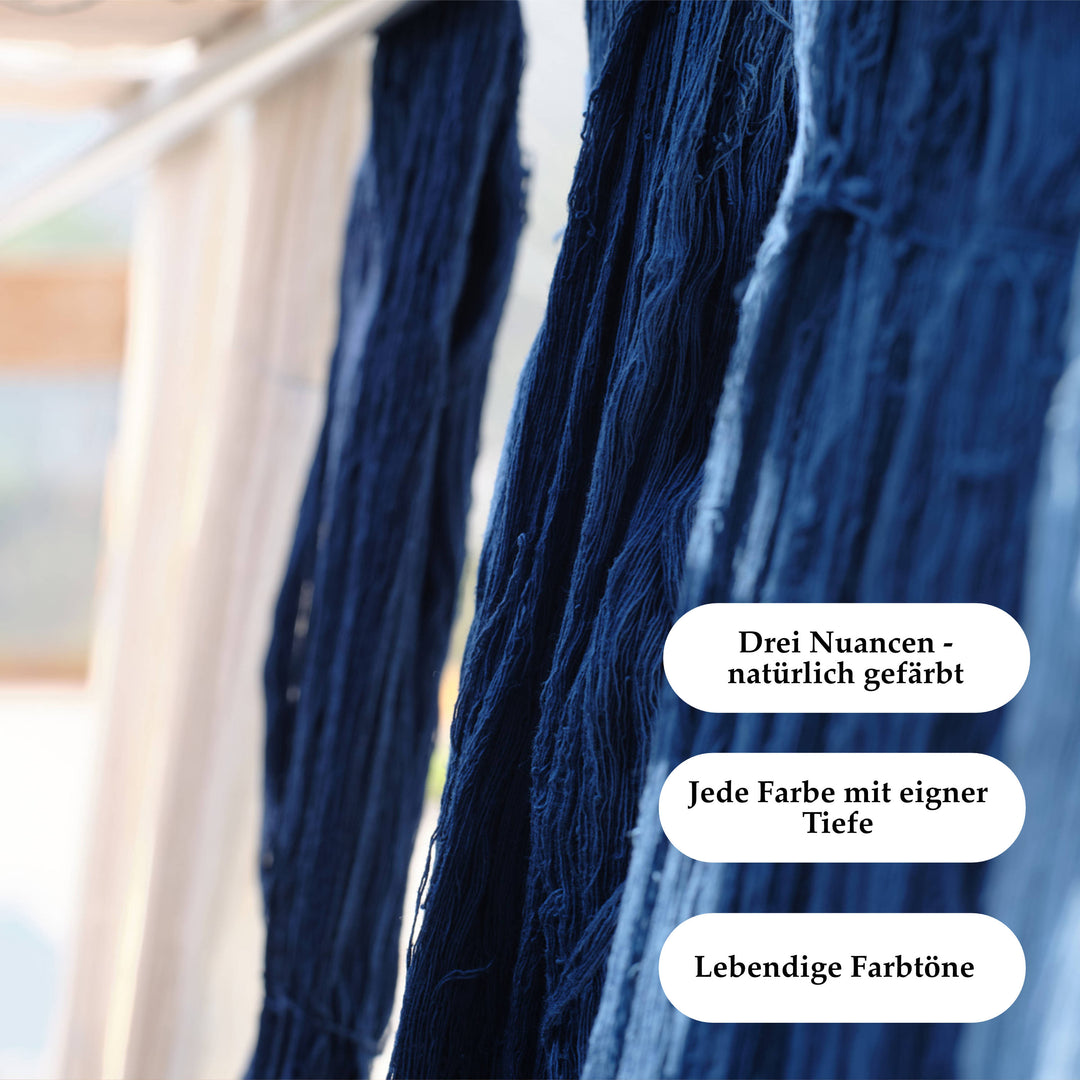 Indigo Sashiko Garn - handgefärbt - 03 kachiiro