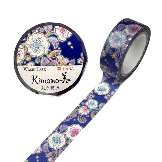 Washi-Tape - Kimono - Blumen in der Nacht