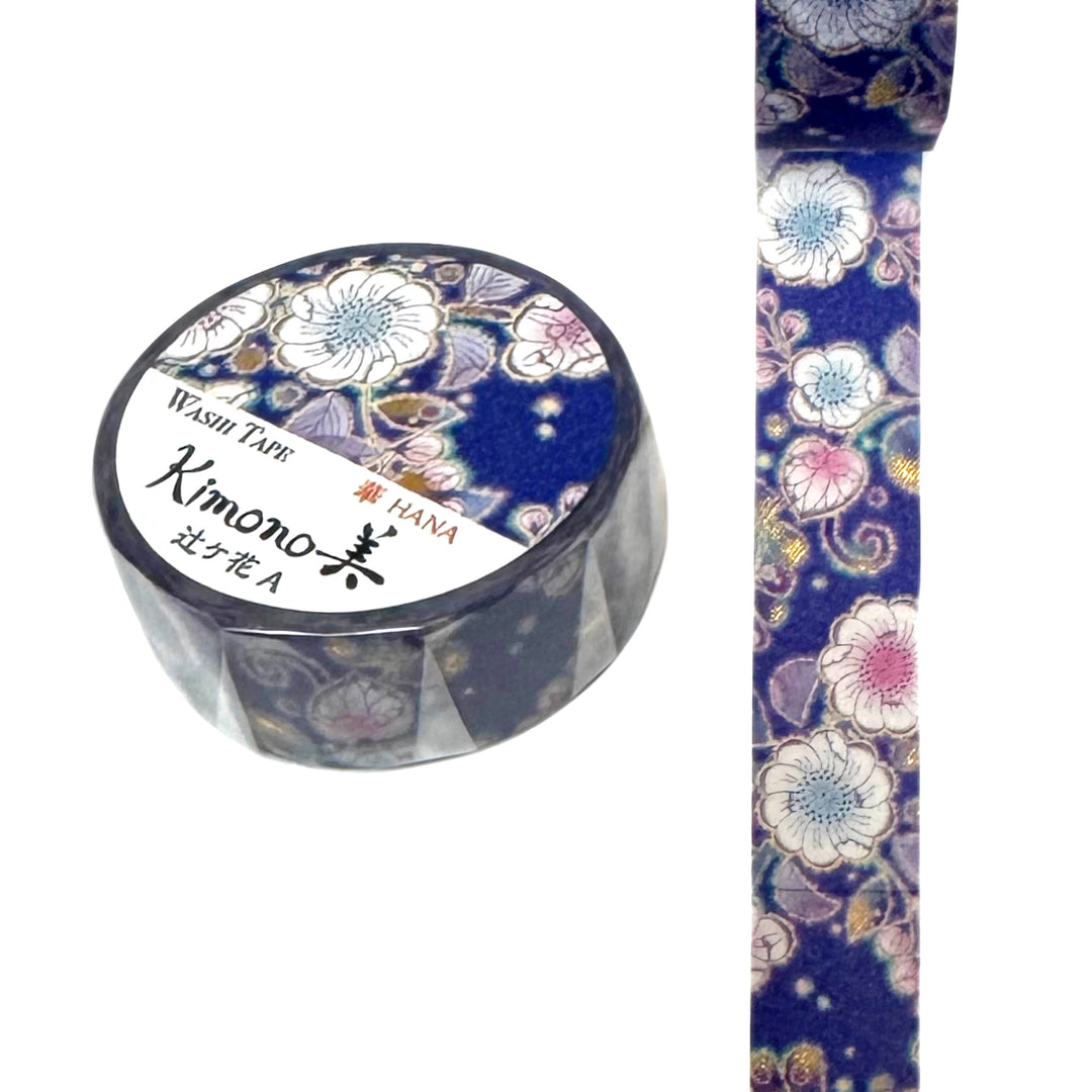 Washi-Tape - Kimono - Blumen in der Nacht