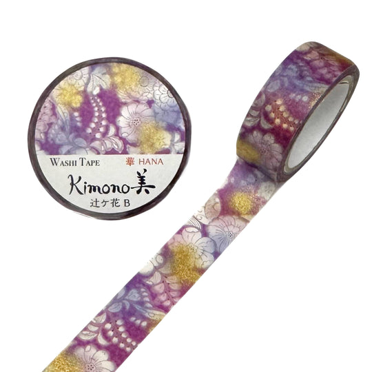 Washi-Tape - Kimono - Glyzinen & Chrysanthemen