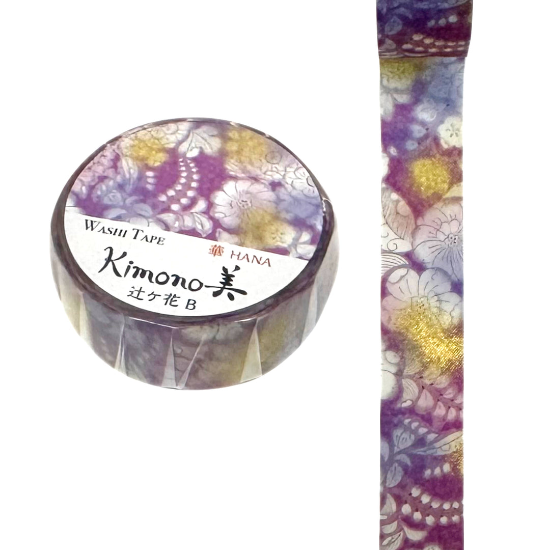 Washi-Tape - Kimono - Glyzinen & Chrysanthemen