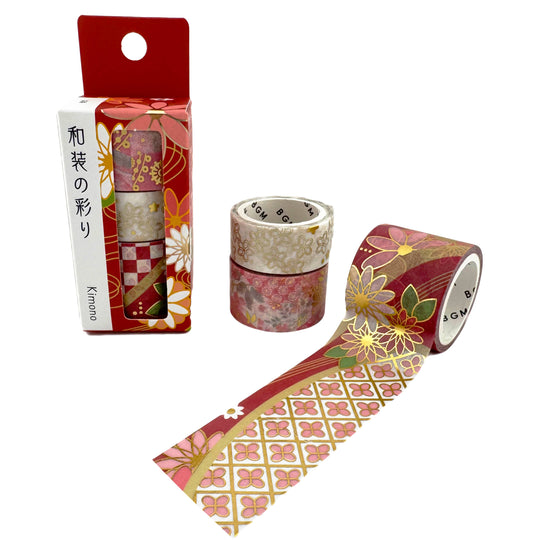 Washi-Tape Set - Kimono - Rot