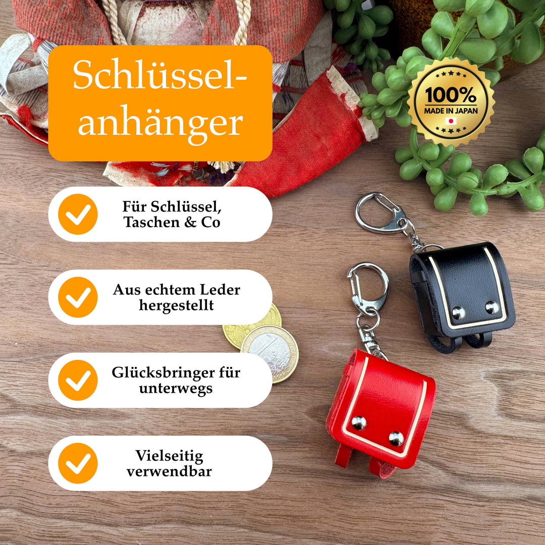Schlüsselanhänger  – Japanische Schultasche - Schwarz